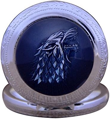 Silver Quartz Pocket Watch Novel A Song of Ice and Fire House Stark Winter Is Coming Gift