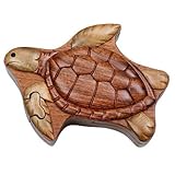 Sea Turtle - Wooden Puzzle Box - Handcrafted with Hidden Compartment