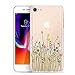Unov Case Clear with Design Embossed Floral Pattern TPU Soft Bumper Shock Absorption Slim Protective Cover for iPhone 8 iPhone 7 4.7 Inch(Flower Bouquet)