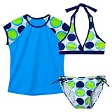 Xhilaration BG Dots Bikini/R G Swim Set - Navy/Grn