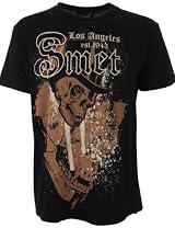 Smet by Christian Audigier Mens T-Shirt Posh Skulls Black