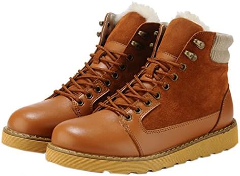 KAMEIQI Christmas Men British Style Leisure Leather Work Utility Martin boots(7.5 D(M)US, chestnut)