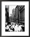 Pedestrians and Traffic on Wall Street in Front of the New York Stock Exchange Framed Art Poster Print, 18x22