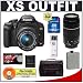 Canon Digital Rebel XS 10.1MP Digital SLR Camera (Black) + Canon EF-S 18-55mm IS Lens + Canon 75-300mm III Lens + Spare LP-E5 Battery + 16GB Card + Gadget Bag