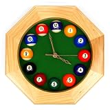 Trademark Octagonal Wood Billiards Quartz Wall Clock