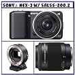 Sony Alpha NEX-3 Compact Interchangeable Lens Digital Camera w/16mm Lens (Black) + NEX Camera Mount Adapter + Sony 55-200mm f/4-5.6 SAM DT Telephoto Zoom Lens (SAL55200.2)
