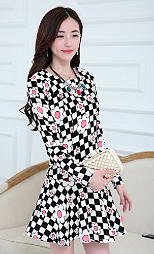 ツーピース スーツ ミニ ミニスカート ジャケット 花柄 市松模様 モノトーン ワンピース セクシー チェック 千鳥格子 キュート カジュアル パーティ ２次会 レディース 秋物 冬物 可愛いスカーフ付き R276