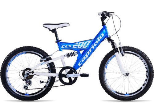 MOUNTAINBIKE 20 ZOLL CTX200 VOLLGEFEDERT SHIMANO SCHALTUNG KINDERFAHRRAD FARBE: BLAU / WEISS