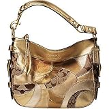 Coach Weave Patchwork Zoe Shoulder Bag Tote 12663 Gold