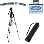 PROFESSIONAL 67 Inch Full Size Tripod with Carrying Case For The Fujifilm FinePix S9000 S7000 S3 Pro S20 Pro S2 Pro S602 Digital Cameras with Exclusive FREE Complimentary Super Deal Micro Fiber Lens Cleaning Cloth