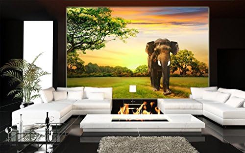 Prepasted Wall Mural Foto Wall Decor, Elepahants , 82.7 inch- 55.5 inch