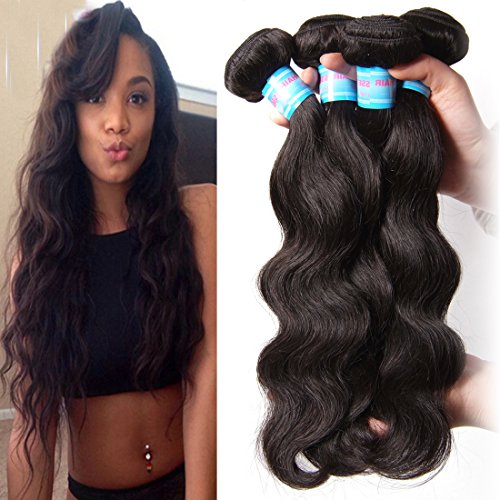 Jolia Hair 6A Grade Virgin Brazilian Body Wave Hair 3Bundles, 100% Unprocessed Human Hair Weave Extensions Can Be Dyed and Bleached