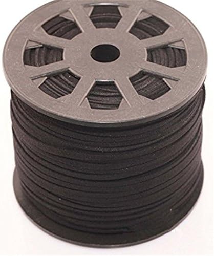 Kingsun 3mm Genuine Leather Suede Cord Beading Thread Lace Flat Jewellery Making DIY (Black)