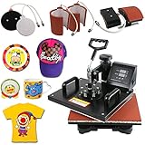 Zeny&reg; Heat Press Pro 6 in 1 Combo Heat Press Machine Digital Multifunction Transfer Sublimation - T-Shirt /Mug /Hat /Plate 15" x 12", black (#01)