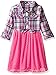 Nannette Girls' Clip Dot Dress with Ruffled Bodice with Bow