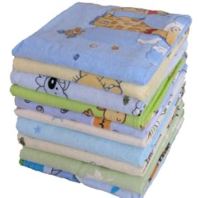 Baby Flannel Sheets 70x80 cm- 10 Pack Boy