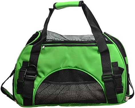 Lugcor (TM) Microfiber Comfort Soft Sided Pet Carrier "FAA Approved" Travel Tote Bag (Neon Green)