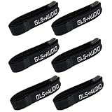 GLS Audio 10 Hook and Loop Re-Usable Cable Tie Wraps with Plastic Buckle End for Extra Durability - 10-Inch Reusable fastening wrap strap for cables & cords - 6 PACK