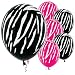 Black & Pink Zebra Print Latex Balloons Party Accessory