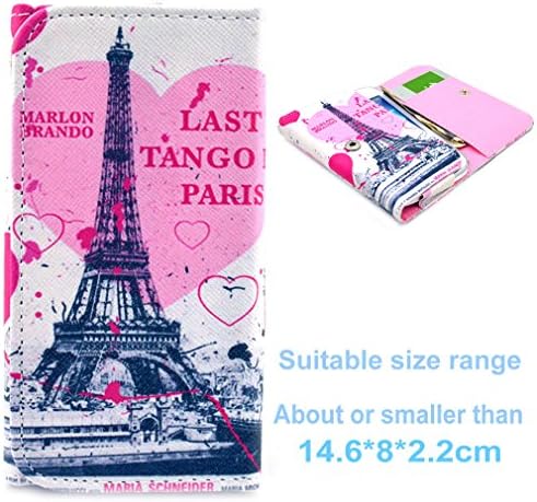 ivencae Paris Tower Texture PU Leather With Built-in Credit Card Slots Multipurpose Purse Pattern [Button] Wallet Flip Protective Universal Case Cover for Samsung Galaxy (G5308 S6 / S6 edge A5 E5 ect) / SONY (Z1 Z4 E5 Z3) / LG (G3MINI NEXUS 5) / NOKIA (N830 N730 N640) / HUAWEI G700 G630 Honor 3C Honor 6 / HTC (M8) M8 MINI / MOTO X / G / Asus Zenfone 4.5 / MOTO G2 / Alcatel Pop C7 / Amazon Fire Phone ect. + One "ivencase " Anti-dust Plug Stopper