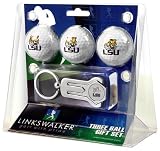 Louisiana State Fightin' Tigers (LSU) 3 Golf Ball Gift Pack w/ Hat Clip - NCAA College Athletics