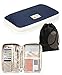 JAVOedge Blue Large Zippered Passport/Travel Document Organizer Wallet with Wristlet and Bonus Drawstring Storage Bag