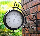 Gardman Bracket Mounted Outdoor Swivel Clock and Thermometer -31.5cm