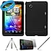 Black Two Piece Snap-On Shiled Protector Case for HTC Flyer Tablet also compatible with Sprint HTC E