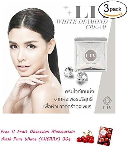 3 UNITS OF LIV WHITE DIAMOND CREAM AN ILLUMINATING BRIGHTER SKIN 30 g.[Get Free Tomato Facial Mask]