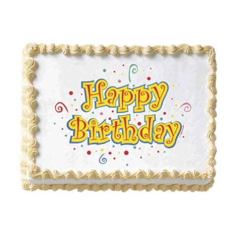 Birthday Dots & Swirls Cake Decorating, 1 Do-It-Yourself Edible Cake Art Image by Lucks