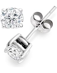 0.70 Carat E/VVS2 Round Brilliant Certified Diamond Solitaire Stud Earrings in Platinum