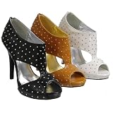 Liliana by Adi Peep Toe Studded Stiletto Bootie