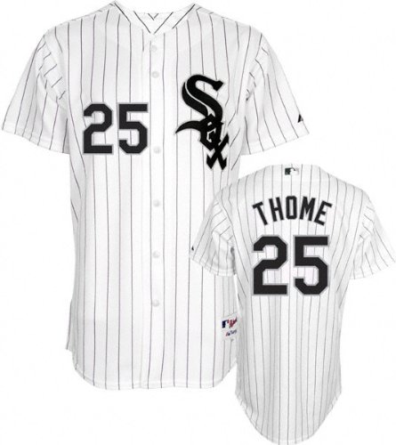 Jim Thome Majestic Authentic 2009 Home Pinstripe On-Field Chicago White Sox Jersey - 44