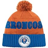 Denver Broncos Orange Mitchell & Ness Throwbacks Cuffed Pom Knit Hat