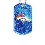 Denver Broncos Dog Fan Tag Glitter Sparkle Necklace