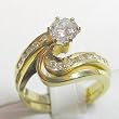 14K Yellow Gold Diamond Wedding Set