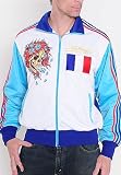 Ed Hardy - Ed Hardy Men's Embroidered Track Jacket, "France" in White