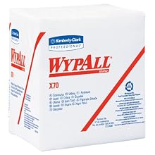 Kimberly-Clark Wypall X70 Disposable Wiper, 13" Length x 12-1/2" Width, White (12 Packs of 76)