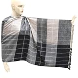 Plain Wool Women Neck Wrap Scarf Stole In Check Design, Seasonal Gift For Her (Free Shipping) Stle0277rr