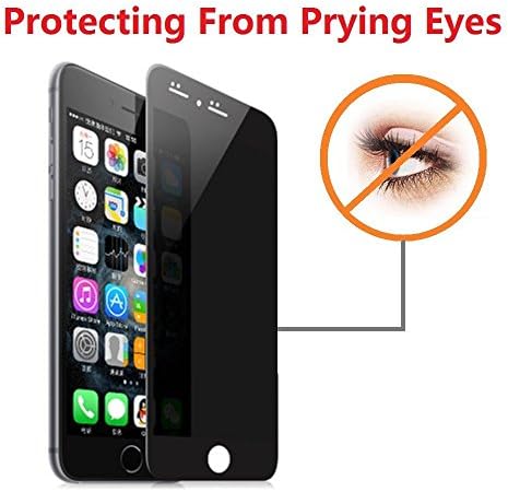iPhone 6s Plus Privacy Protective (180 Degrees) AMBezos Tempered Glass 9H Hardness Film Guard Shield Screen Protector Anti-Scratch (Apple iPhone 6/6S Plus 5.5" Full Coverage)