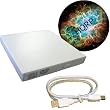 HQRP USB 2.0 Slim External DVD / CD-RW Drive (White) for Lenovo IdeaPad S10 ; Medion Akoya Mini E1210 Netbook / Subnotebook plus HQRP Mousepad
