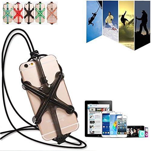 Toyoko Universal Silicone Phone Case Cover Holder Sling Lanyard Necklace Wrist Strap For iPhone SE 6S 6 6S 5s Samsung Galaxy S7 S6 Note 5 Google Nexus and other Smart Mobile Cell Phones (Black)