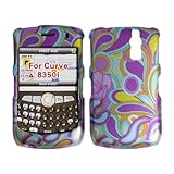 Premium - Blackberry 8350i Curve- Transparent Colorful Flower Pattern Rubbe ....