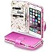 iPhone 6S Plus Case, Terrapin [Pink] [Floral Interior] Premium PU Leather Wallet Case with Card Slots Cash Compartment and Detachable Wrist Strap for iPhone 6 Plus / 6S Plus - Pink