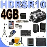 Sony HDR-SR10 40GB Hard Drive HD Camcorder with 15x Optical Zoom PLUS 4GB PRO Duo Memory Stick - Extra Rechargeable Battery - 3 Piece Filter Kit - Full Size Tripod - Wide Angle & 2x Telephoto Lenses - Quick External Charger - HDRSR10 BigVALUEInc Accessory Saver Bundle + MORE