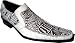 FIESSO WHITE/BLACK LETTER PRINT POINTED TOE GENUINE LEATHER ITALIAN SHOES