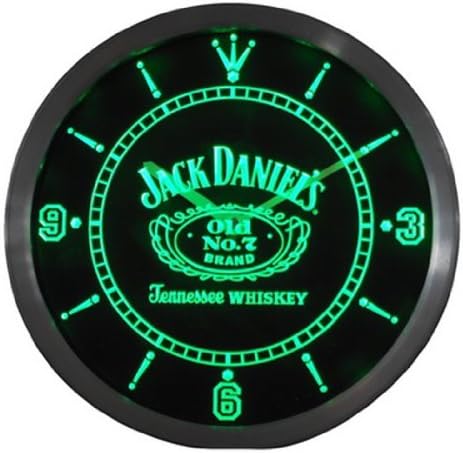 Everything's Perfecto LED Green Wall Clock Jack Daniels #1 Bar Pub Cafe Restaurant by WorldLEDHouse
