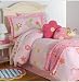 Girls Pink & White Gingham Flower Twin Comforter Set (6 Piece Bed In A Bag)