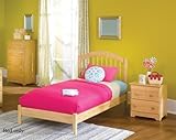 IMAGE OF Twin Size Windsor Style Platform Bed with Open Footrail Natural Maple Finish