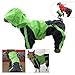 lovelonglong Pet Clothing Dog Rain Coat Waterproof Nylon Pets Raincoat Rain Jacket Adorable Hoodie Perfect For Small Dog Breed Female Male Dog Red Green Color (L, Red)